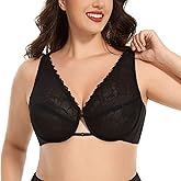 Plusfreeee Women Minimizer Bras for Women See Through Unlinded Mesh Comfortable Underwire Bra