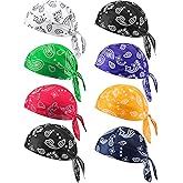 Foaincore 8 Pack Do Rag Skull Caps for Men Sweat Wicking Doo Rags Cooling Helmet Liner Cycling Motorcycle Bandana