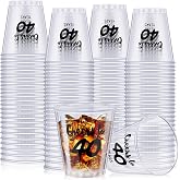 Atiloy 50 Pcs 40th Birthday Shot Glasses Bulk Cheers to 40 Years Birthday Cups 2 oz Disposable Cups with Plastic 40th Birthday Party Glasses for Men Women