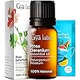 Gya Labs Rose Geranium Essential Oil for Skin - 0.34 Fl Oz - 100% Pure Natural Rose Geranium Oil for Diffuser, Aromatherapy Self-Care & Candle Making - Freshly Floral Scent
