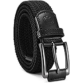 CHAOREN Mens Stretch Belt - 1 3/8" Elastic Braided Golf Belt for Men - Stretchy Web Fit Summer Casual Jeans
