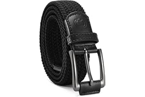 CHAOREN Mens Stretch Belt - 1 3/8" Elastic Braided Golf Belt for Men - Stretchy Web Fit Summer Casual Jeans