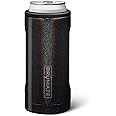 BrüMate Hopsulator Slim Can Cooler Insulated for 12oz Slim Cans | Skinny Can Insulated Stainless Steel Drink Holder for Hard Seltzer, Beer, Soda, and Energy Drinks (Glitter Charcoal)