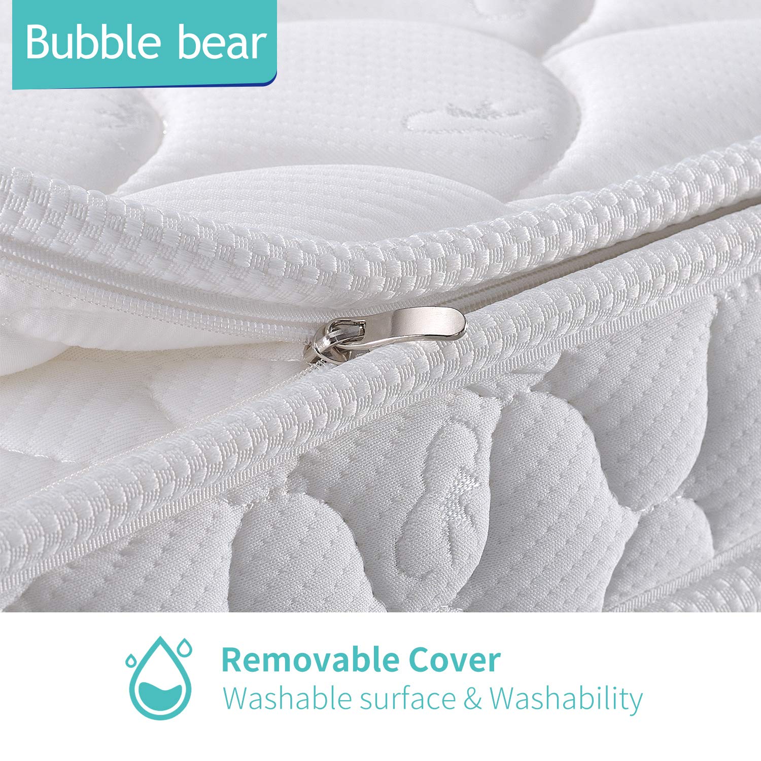 【2020 New Version】 Bubble bear Knitted Premium Foam Crib Mattress and Toddler Mattress with Removable Washable Protector Cover| Good Flexibility | Breathable|Feel Soft|Size:52X27.6X4.8(White) : Baby