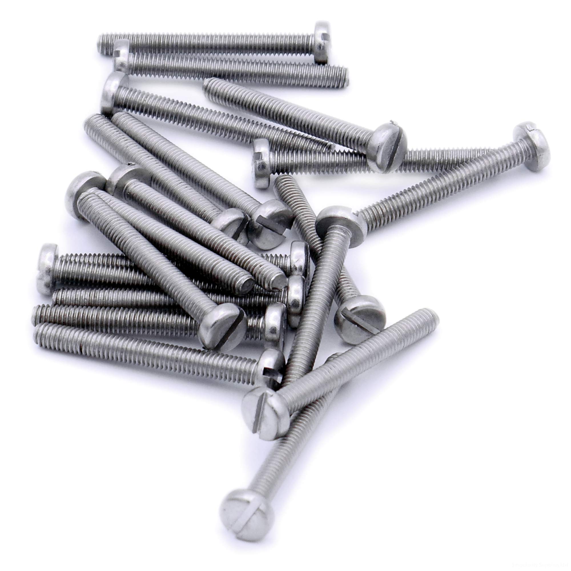 M2 (2mm x 6mm) Slot Pan Machine Screw (Bolt) - Stainless Steel (A2) (Pack of 20) — image 1
