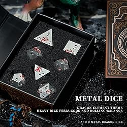 Metal Dice Set D&D, HNCCESG Polyhedral Dice 7 Piece