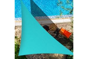 CIELO COLORIDO 16' x 16' x 22.6' Turquoise Right Triangle Sun Shade Sail,95% UV Blockage,Water & Air Permeable, Commercial, Custom Size Accepted