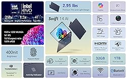 Acer Swift 14 AI Copilot+ PC | 14" WUXGA 16:10