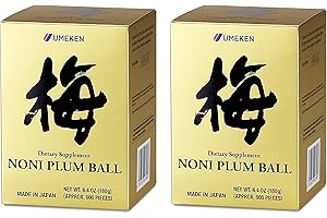 Umeken Noni Plum Ball - Noni Fruit and Plum Extract with Antioxidants, 180 Day Supply, (6.4oz / 180g) (Pack of 2)