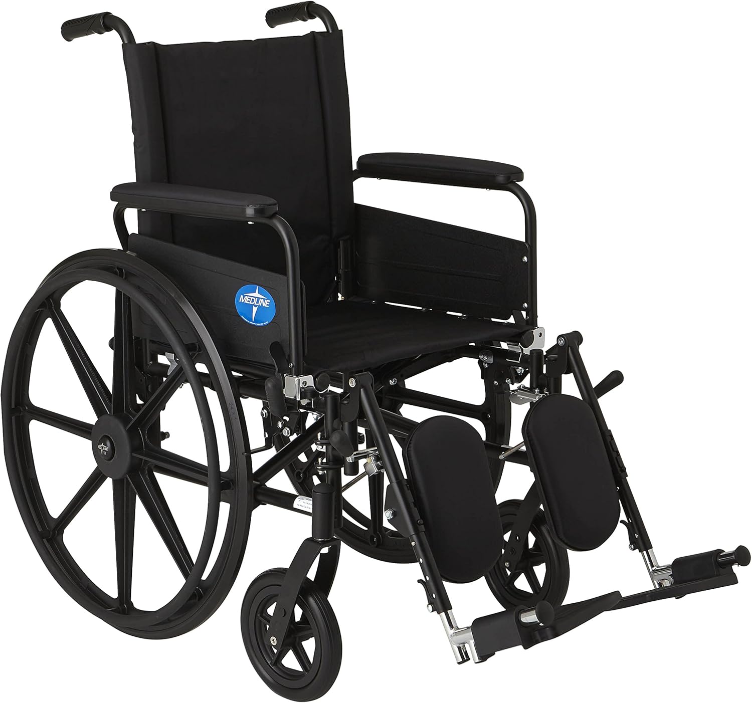 Medline Premium UltraLightweight Wheelchair with FullLength FlipBack Arms and Elevating Leg Rests for Extra Comfort 18” Seat, No, 1 Count: Health & Personal Care