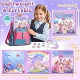 Dikence 3 in 1 Magnetic Puzzle Book for Girls 3-7 Unicorn Princess Mermaid view 6
