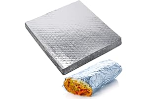 Heavy Duty Aluminum Foil Sandwich Wrap Sheets. 100 Pack. 18" x 18" Angel's Peel Lounge. Grease Resistant Tin Wraps for Restaurant, Deli, Catering, Food Truck, Cart, Concession Stand, Burger, Burrito