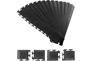 VEVOR Male Garage Floors Transition Edge Kit, 12 Edges and 4 Corners, Sturdy PVC Interlocking Modular Garage Floor Edging Sli