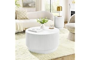 KEVINSPACE Round Coffee Table Set of 2 Nesting ø30 Coffee Table Modern for Living Room, ø15.2 Round End Table Set, Circle Side Table No Need Assembly Indoor Outdoor for Bedroom Balcony White