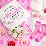 Hestya 3 Pcs Mummy Gifts Set Mother’s Day Tote Socks Keyring from Son Daughter view 3
