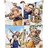 Bemaystar Custom Photo Blanket - Personalized Gifts for Women Men Family, Custom Blankets, Collage Blanket, Personalized with Photo, Father's