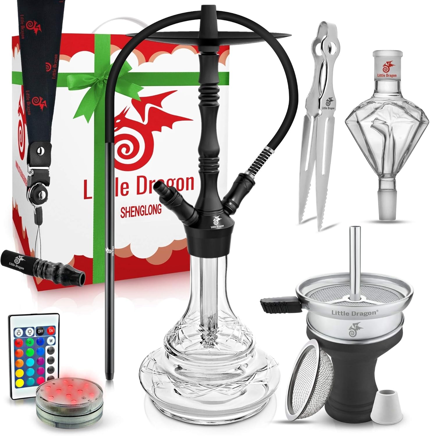 Amazon.de Shisha Set Komplett Schwarz Shisha 2 Anschlüsse mit