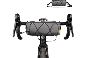 abamita Bike Handlebar Bag Bicycle Front Bag Shoulder Bag Storage Bag with Shoulder Strap for Road Mountain Bike Cycling Travel (Gray)