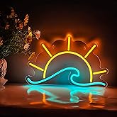 Sunset Sunrise Neon Sign Sun On The Sea Neon Light Sunrise Wave Neon Signs for Wall Decor Bedroom,Living Room,Kitchen Decor Led Neon Sign