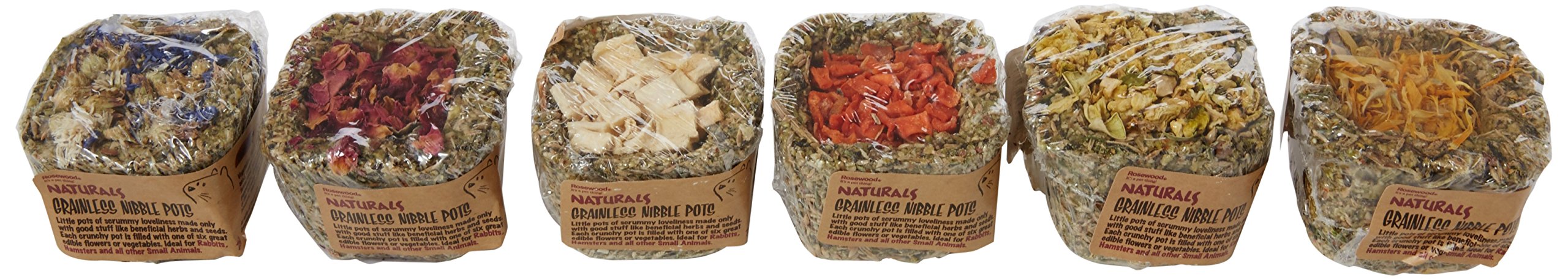 Rosewood Naturals Grainless Nibble Pots, Small Animal Treat and Gnaw Toy for Rabbits, Guinea Pigs, Chinchillas, Degus, Hamsters, Gerbils, Mice and Rats (Pack of 12 Pots) โ image 1