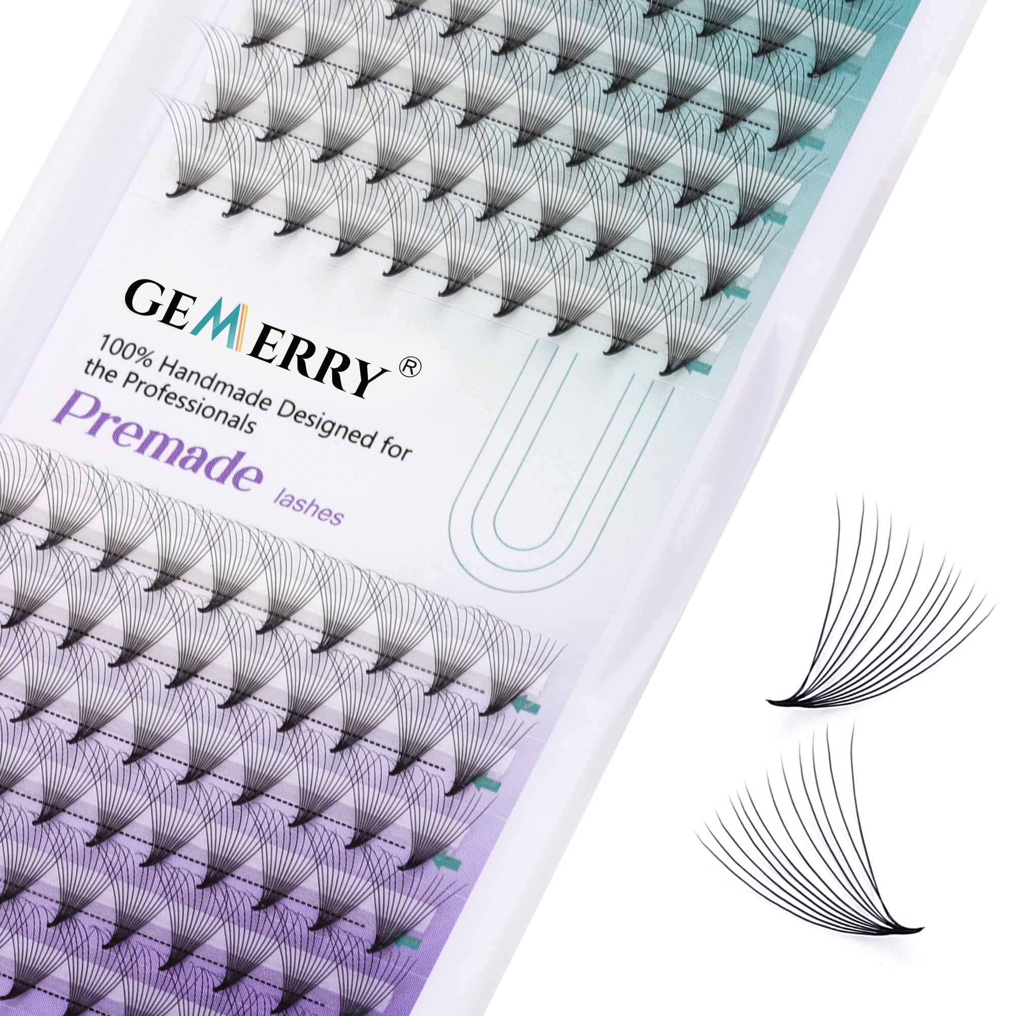 Pre Made Fan Eyelash Extensions 12D Fans 0.07mm D Curl 12mm 12D Cluster Eyelash Extension Premade Fans Volume Russian Individual Lashes Cluster Gemerry Fan Lash Extensions(0.07-12D-D curl-12mm)