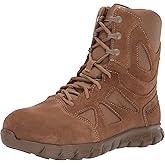 Reebok mens Sublite Cushion Tactical Safety Toe 8" Tactical With Side Zipper Industrial Construction Boot, Coyote, 8.5 Wide US