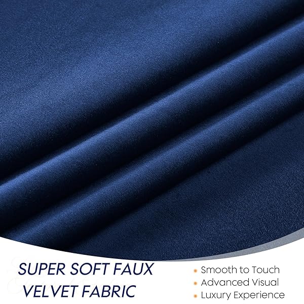 DREAMING CASA 100% BLACKOUT CURTAINS 102 INCHES LONG, ROYAL BLUE VELVET ROOM DARKENING WINDOW DRAPES THERMAL INSULATED SOFT LUXURY ROD POCKET & BACK TAB CURTAINS FOR BEDROOM, 2 PANELS, 100″W X 102″L