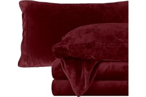 Elegant Comfort Luxuriously Soft 4-Piece Velvet Plush Flannel Sheet Set - Premium Quality - Cozy Warm, Anti-Static, Non Pilli