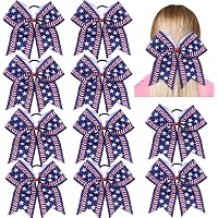 Patriotische Cheerleader-Haarschleife Mit US-Flagge – Rot-Weiß-Blau Für Den 4. Juli & Feiertage