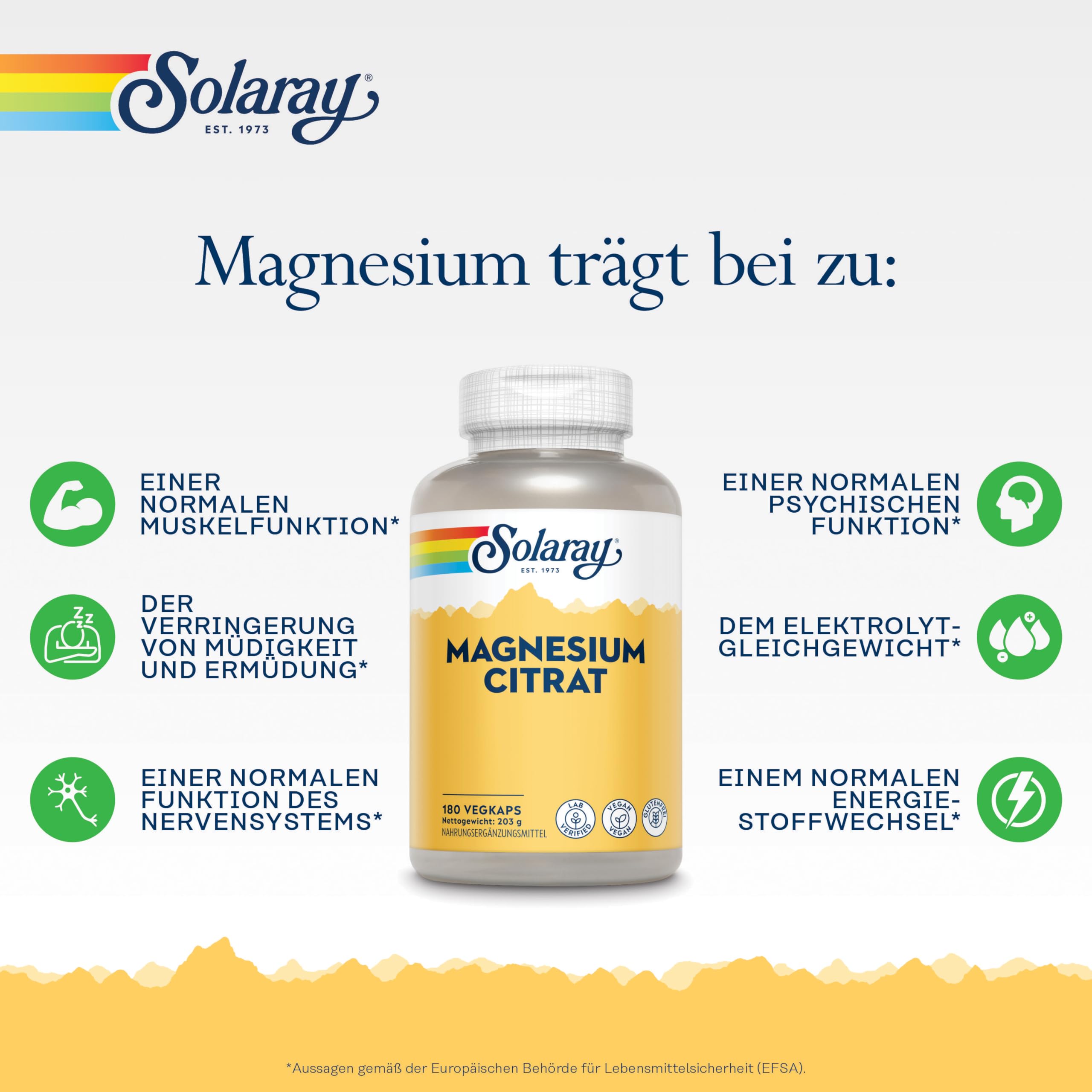 Solaray Magnesiumcitrat 400 mg, 180 vegane Kapseln, Chelatiert 2