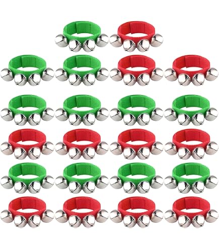 Set De 8 Pulseras Con Cascabeles PLULON – Instrumentos De Percusión Para Muñeca Y Tobillo, Sonido Nítido Y Ajustable, Ideal Para Fiestas Navideñas Y Clases De Música