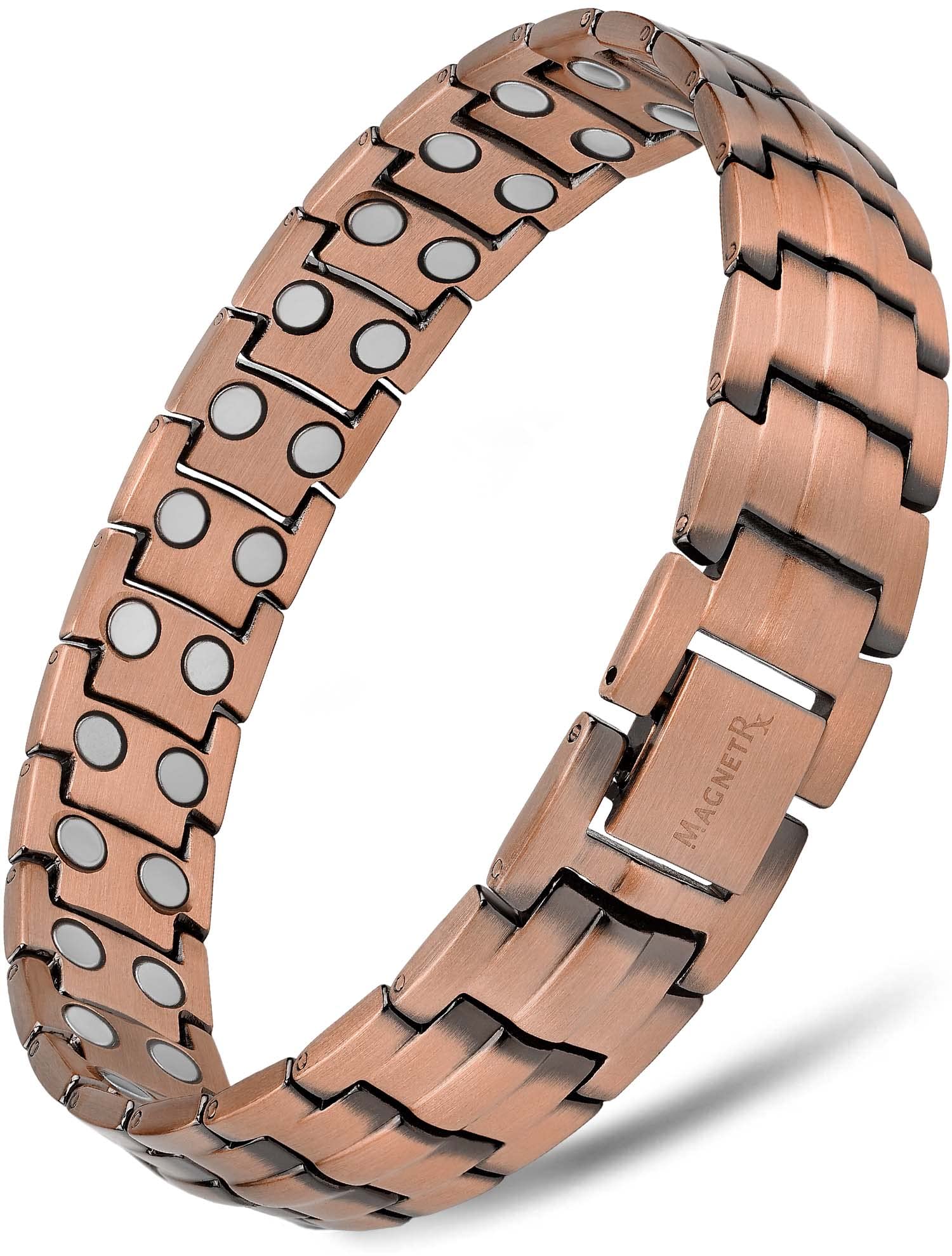 MagnetRX® Pure Copper Bracelet for Men – Effective Ultra Strength Magnetic Copper Bracelets – Adjustable Bracelet Length with Included Sizing Tool (Classic Style)