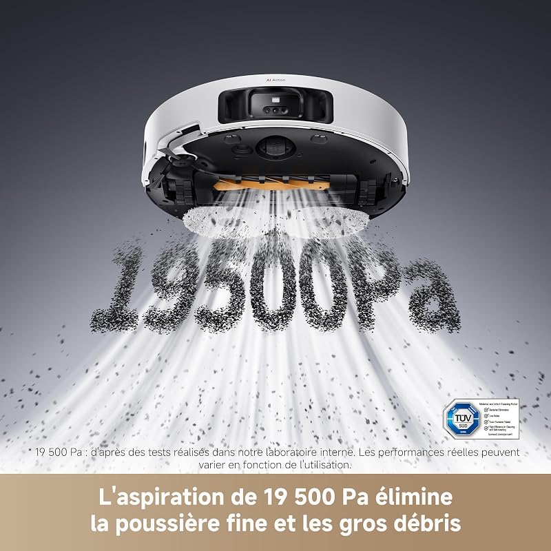 L50 Pro Ultra Robot Aspirateur Laveur avec DuoBrush 8,95 cm