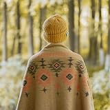 ACUSHLA Merino Wool Camp Blanket Large Throw Nordic Khaki 87x63 view 6
