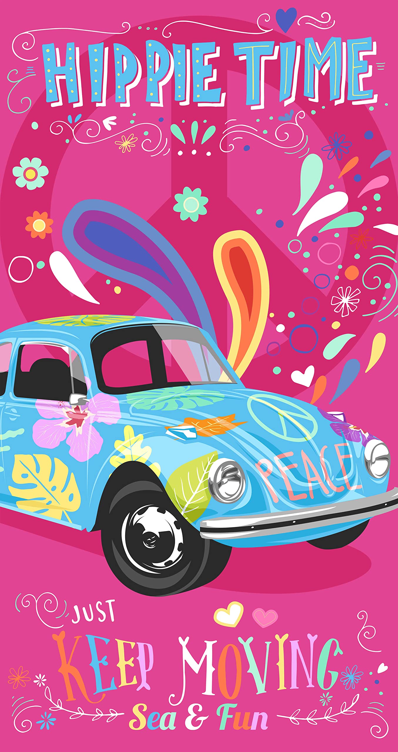 Miracle Home. Microfiber Hippie Towel, 100% Polyester, 75 X 145 Cm. Rosa. 11808 — image 1