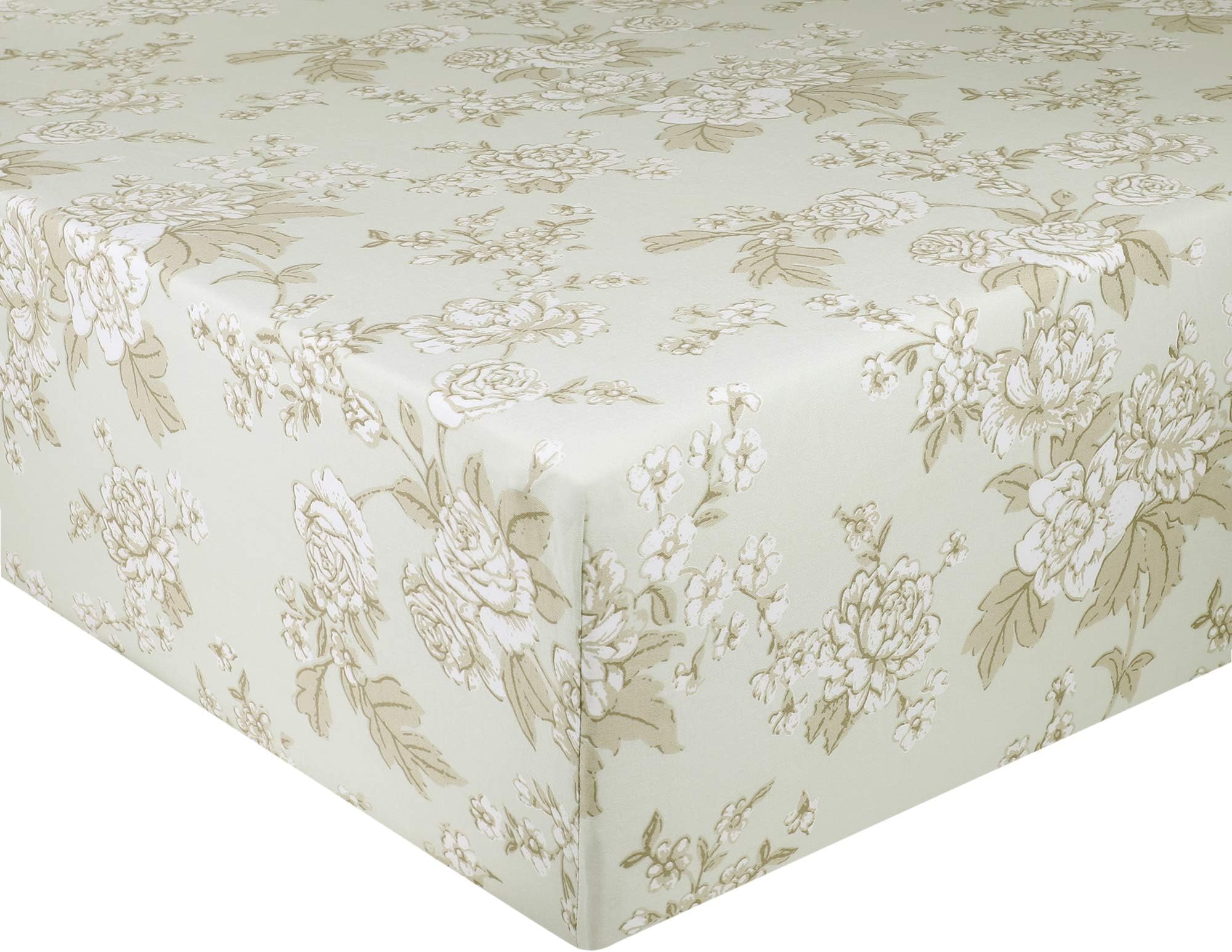 RENAURAA 100% Cotton Fitted Sheet - Soft & Smooth Percale Weave, 16" DEEP Pocket, Oeko-TEX Certified (Rosario, King)
