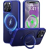 CASEKOO Designed for iPhone 16 Pro Max Case with Magnetic Invisible Stand [Military Drop Protection] [Compatible with MagSafe] Shockproof Slim Translucent Matte Promax Case 6.9 Inch, Klein Blue