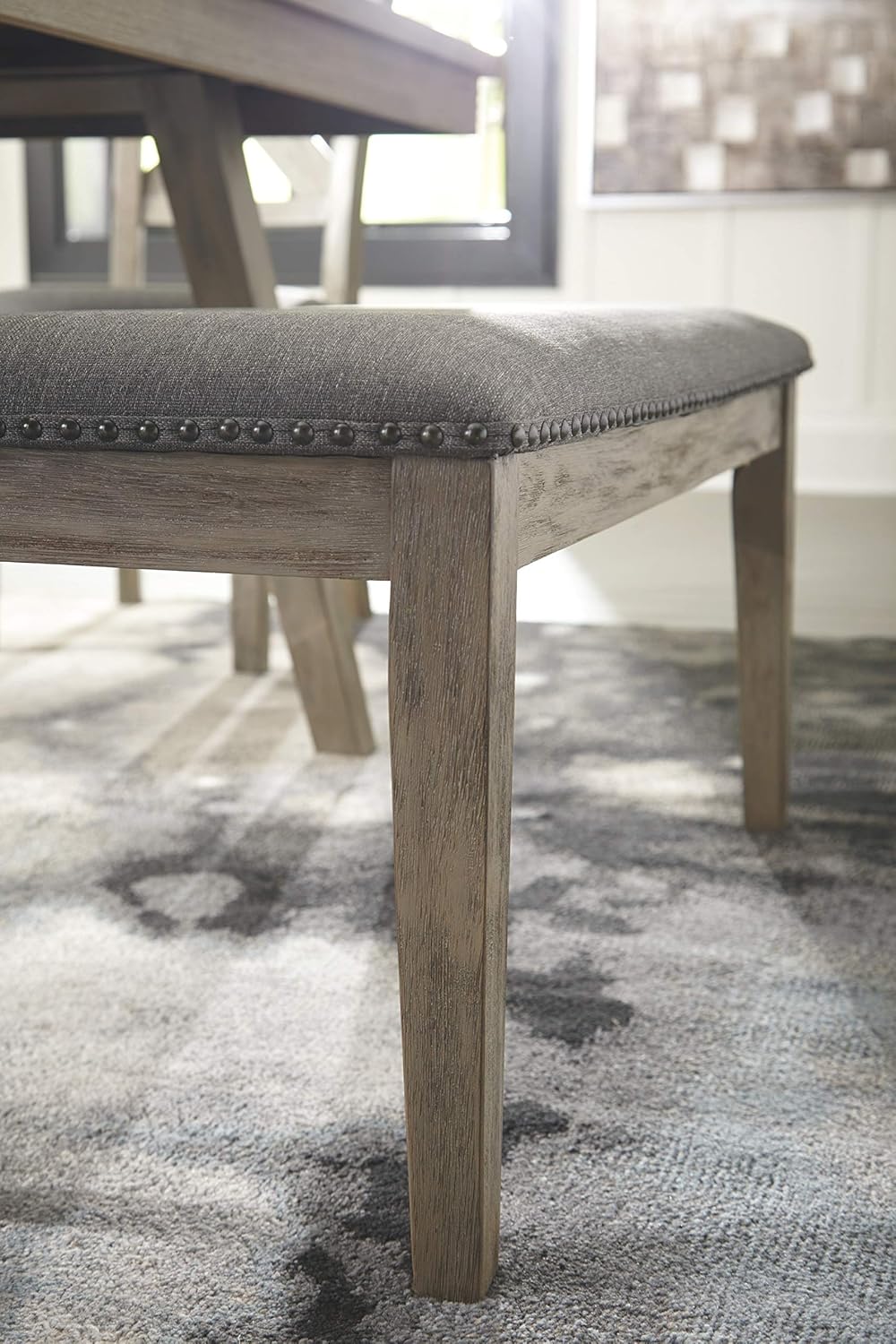 Signature Design by Ashley Aldwin Dining Room Bench, Gray - Table & Chair Sets