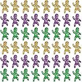 CCINEE 24Pcs Mardi Gras Babies for King Cake, 1 Inch Mini Plastic King Cake Babies Bulk Gold Purple Green Tiny Baby Figurines for Ice Cube Game Baby Shower Mardi Gras Party Favors Cakes Decorations