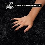 Aspire Homeware Black Fluffy Rug 120x170 cm Non Slip Thick Pile view 4
