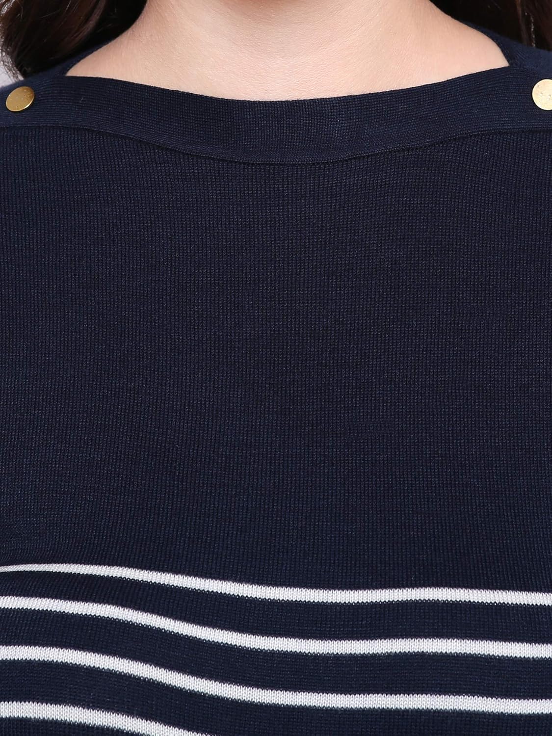 mansicollections blue with white stripes sweater for women