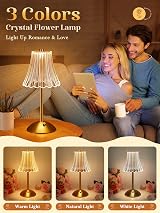 One Fire Rose Lamp Rechargeable Touch Table Lamp 3 Colors 300LM view 2