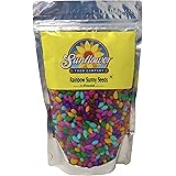 Chocolate Covered Sunflower Seeds - Multicolored Candy Coated Treats - Rainbow Sunny Seeds - Sweet and Crunchy Topping - 1 LB
