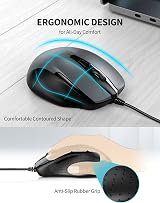 TECKNET USB Wired Mouse 6400 DPI 6-Button Ergonomic USB Computer Mouse view 4