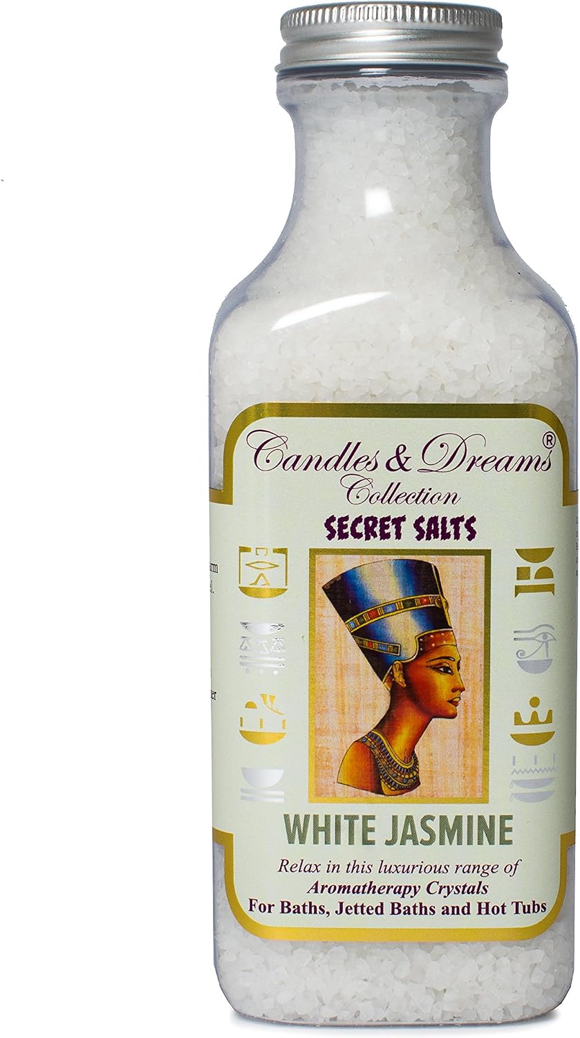 Candles And Dreams Hot tub Spa / Bath Aromatherapy Scents Crystals (White Jasmine) Vegan (500g), 500 g (Pack of 1)