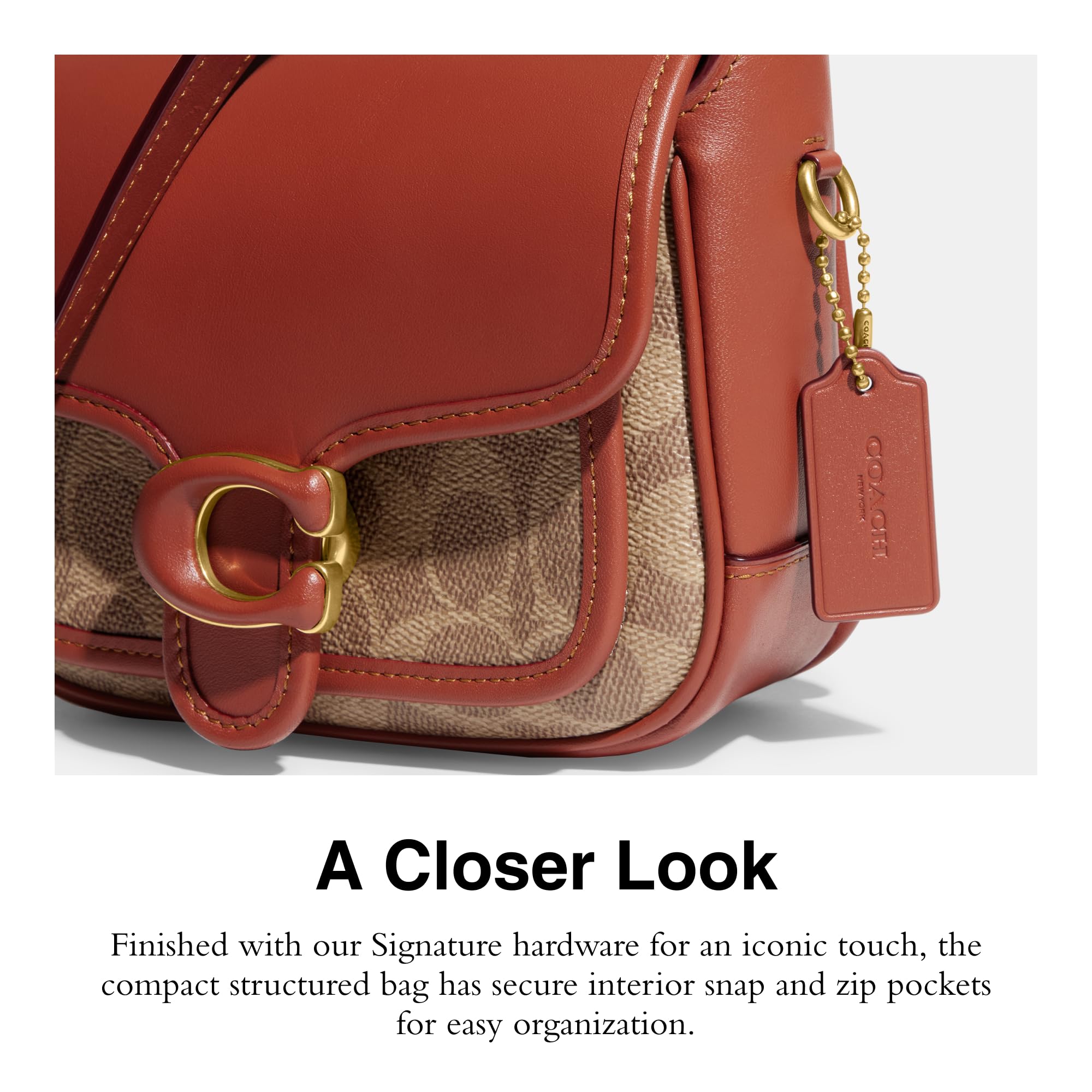 Coach Coated Canvas Signature Tabby Messenger 19, Tan Rust