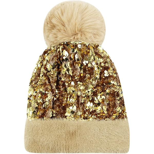 Formal Beanie Beaded Angora Skull Cap Faux Pearl Hat with Gold Lurex - Vintage Beige Mesh Beanie Hat With Sequins, Sparkly Beanie Net Hat  main image 2