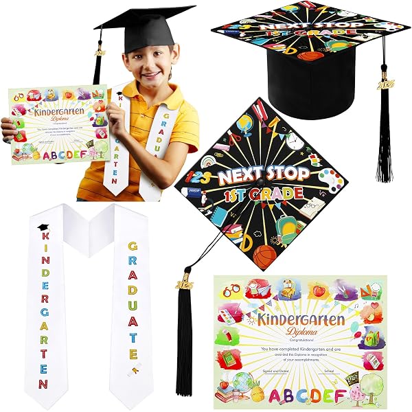 Amazon.com: JaGely Kindergarten Graduation Cap Certificate Sash