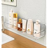 JNDETOP Shower shelves, Adhesive Clear Acrylic Bathroom Shower caddy Organizer, Transparent No Drilling Wall Mount Bathroom Storage