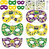 chiazllta 30 Packs Mardi Gras Masks Craft Kits Carnival DIY Art Craft Make Your Own Mardi Gras Face Masks Party Favor Home Indoor Game